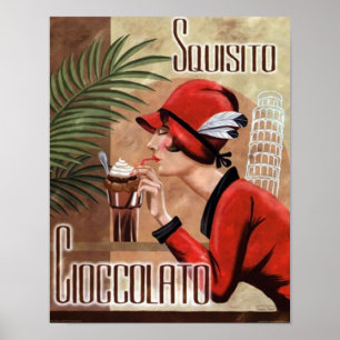 スクイシトイタリアン・チョコレートチョコレートウィメンズレッド ポスター