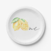 スクイズレモンシトラスサマーベビーファースト誕生日 ペーパープレート (正面)