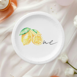 スクイズレモンシトラスサマーベビーファースト誕生日 ペーパープレート