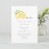 スクイズレモンシトラスサマーベビーファースト誕生日 招待状 (スタンド正面)