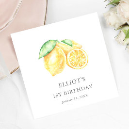 スクイズレモンシトラスベビーファースト誕生日ウェルカム スタンダードカクテルナプキン