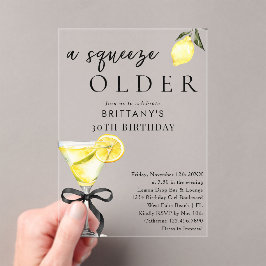 スクイズ古いレモンドロップマルティーニ30歳の誕生日 アクリル招待状