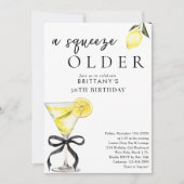 スクイズ古いレモンドロップマルティーニ30歳の誕生日 招待状 (正面)