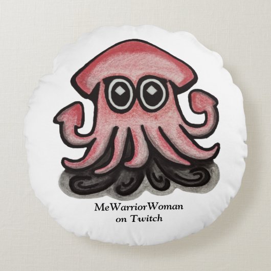 スクイドイカ、MeWarriorWoman on Twitch ラウンドクッション (正面)