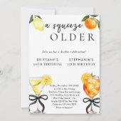 スクイーズ古いマルティニアペロルダブル誕生日 招待状 (正面)