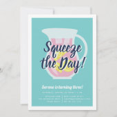 スクイーズ日レモネード誕生日パーティーの招待状 招待状 (正面)