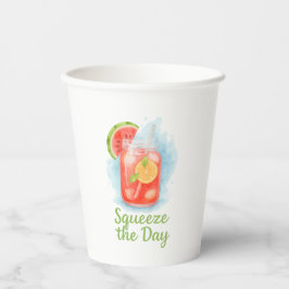 スクイーズ日 – 水彩夏紙カップ 紙コップ