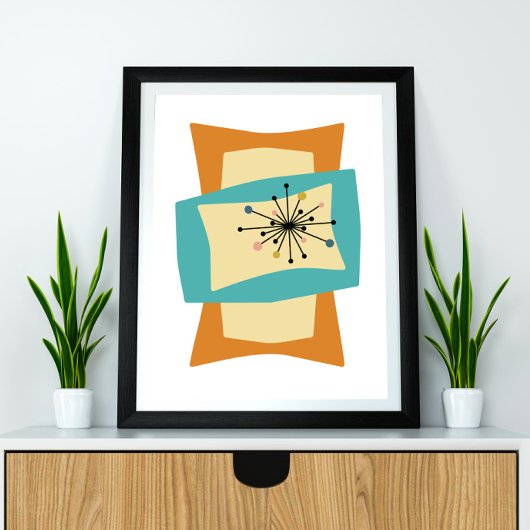 スクイーズ長方形ミッドセンチュリーモダンレトロポスター ポスター