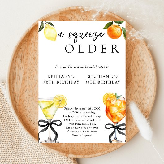 スクイーズ オールダー マルティーニ アペロール ダブル バースデー 招待状