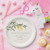 スクイーズ＆セレブレート レモン シトラス ベイビー シャワー ペーパープレート (パーティー)