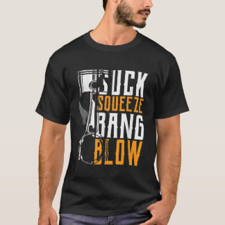 スクイ吸ズバ吹ン車とバイクの恋人 Tシャツ