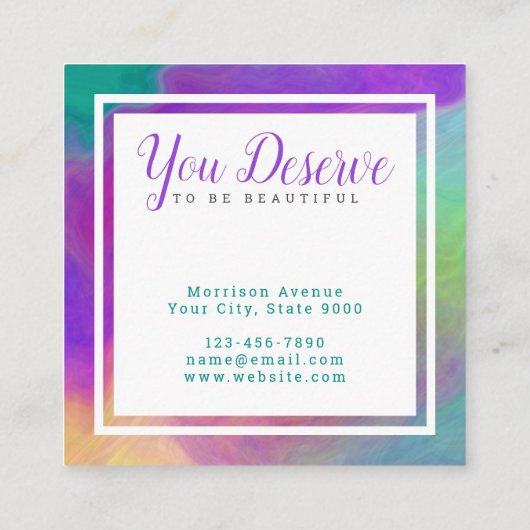 スクウェアエレガント名刺 スクエア名刺 (裏面)