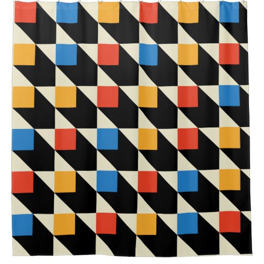 スクウェアカラフルシャワーカーテン シャワーカーテン (正面)