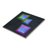 スクウェアカラフルブラックダイクロイック溶融ガラスの外観 タイル (側面)