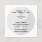 スクウェアシンプル陰陽ロゴ名刺テンプレート スクエア名刺 (裏面)