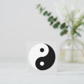 スクウェアシンプル陰陽ロゴ名刺テンプレート スクエア名刺 (スタンド正面)