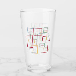 スクウェアファンキーミッドセンチュリーレッドブルーグリーンイエロー タンブラーグラス