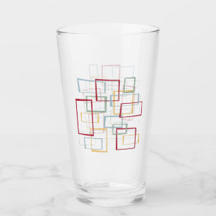 スクウェアファンキーミッドセンチュリーレッドブルーグリーンイエロー タンブラーグラス