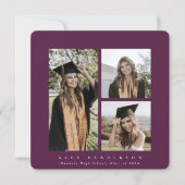 スクウェアミニマルバーガンディ枠トリプルフォトグラード 案内状 (正面)