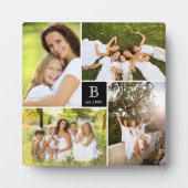 スクウェアモダングリッドファミリーモノグラム4フォトコラージュ フォトプラーク (正面)
