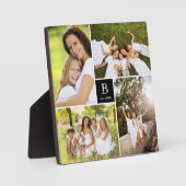 スクウェアモダングリッドファミリーモノグラム4フォトコラージュ フォトプラーク (正面)