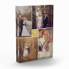 スクウェアモダンズ結婚モノグラム丁合い写真ブロック フォトブロック