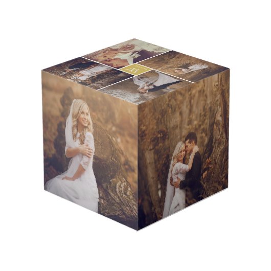 スクウェアモダンズ結婚モノグラム8フォトコラージュ フォトキューブ (裏面アングル)