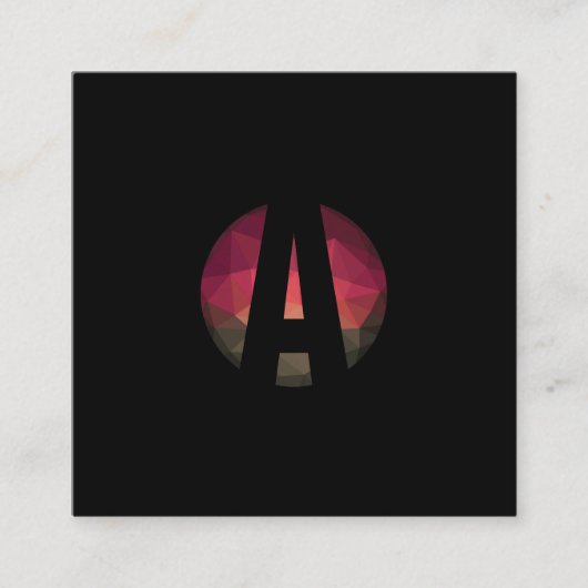 スクウェアモダンダークカラートレンディーデザイン事業 スクエア名刺 (正面)