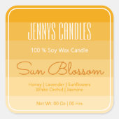 スクウェアモダンパステルレインボーグラデーションイエロー スクエアシール (正面)