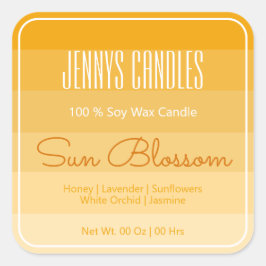 スクウェアモダンパステルレインボーグラデーションイエロー スクエアシール