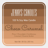 スクウェアモダンパステルレインボーグラデーションブラウン スクエアシール (正面)