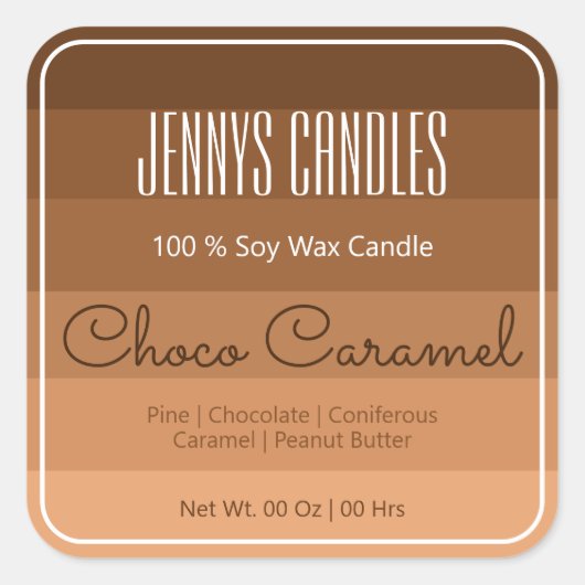 スクウェアモダンパステルレインボーグラデーションブラウン スクエアシール (正面)