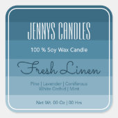 スクウェアモダンパステルレインボーグラデーションブルー スクエアシール (正面)