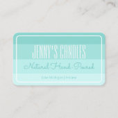 スクウェアモダンパ縁どステルレインボーグラデーションティール（緑がかった色） 名刺 (正面)