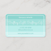 スクウェアモダンパ縁どステルレインボーグラデーションティール（緑がかった色） 名刺 (裏面)