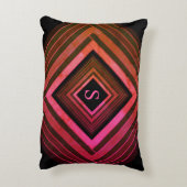 スクウェアモダンピ素朴ックジオメトリックモノグラム アクセントクッション (裏面(縦))