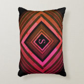 スクウェアモダンピ素朴ックジオメトリックモノグラム アクセントクッション (正面(垂直))