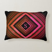 スクウェアモダンピ素朴ックジオメトリックモノグラム アクセントクッション (裏面)