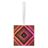 スクウェアモダンピ素朴ックジオメトリックモノグラム キューブオーナメント (右)