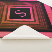 スクウェアモダンピ素朴ックジオメトリックモノグラム シェルパブランケット (3/4)