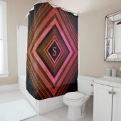 スクウェアモダンピ素朴ックジオメトリックモノグラム シャワーカーテン (インサイチュ)