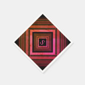 スクウェアモダンピ素朴ックジオメトリックモノグラム スタンダードカクテルナプキン (角)