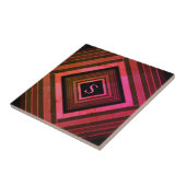 スクウェアモダンピ素朴ックジオメトリックモノグラム タイル (側面)