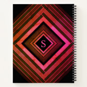 スクウェアモダンピ素朴ックジオメトリックモノグラム ノートブック (裏面)