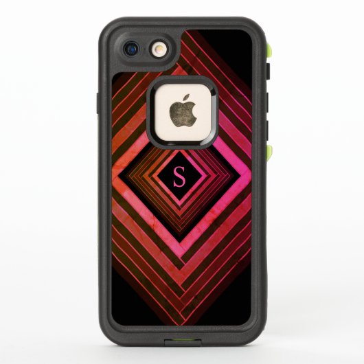 スクウェアモダンピ素朴ックジオメトリックモノグラム LifeProof iPhoneケース (裏面)