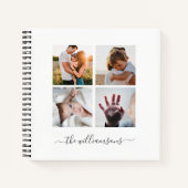 スクウェアモダンファミリー複数写真コラージュ ノートブック (正面)