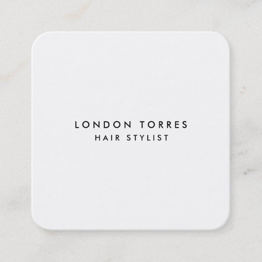 スクウェアモダンミニマルトレンディーブラック&ホワイト スクエア名刺 (正面)