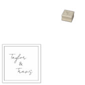 スクウェアモダンモノグラムカスタムウェディングスタンプ ラバースタンプ (押印)