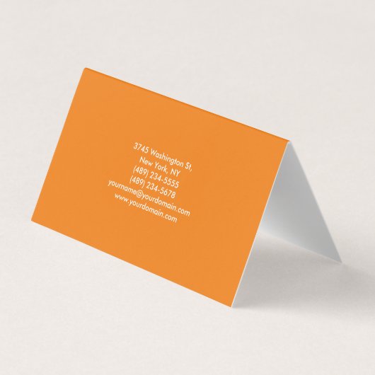 スクウェアモダンモノグラムトレンディーオレンジレッド 名刺 (裏面)