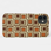 スクウェアモダン、キャラメル、チョコレートブラウン Case-Mate iPhoneケース (裏面(横))
